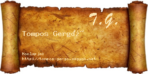 Tompos Gergő névjegykártya